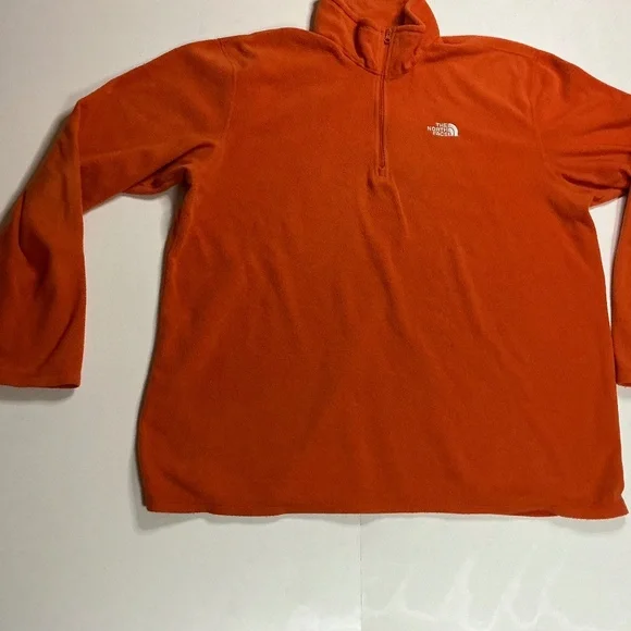The North Face Men’s hiking fleece orange 1/4 zip size XL - Picture 1 of 6